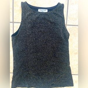 Bill Cost vintage elegant glittery sparkly black tank top. Size S